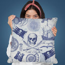 Pirates Blue Throw Pillow By Andrea Haase