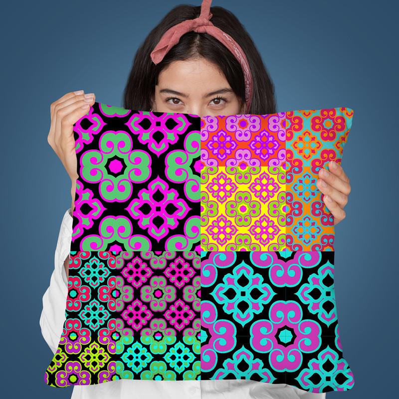 Pop Art Tiles Collage Throw Pillow By Andrea Haase