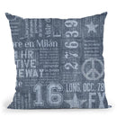 Printed Denim Grey Throw Pillow By Andrea Haase