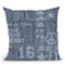 Printed Denim Grey Throw Pillow By Andrea Haase