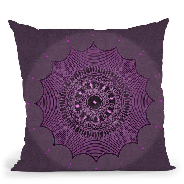 Purple Mandala Throw Pillow By Andrea Haase