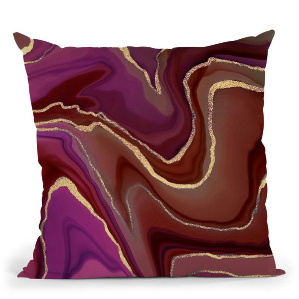 Red Pink Ombre Gemstone Throw Pillow By Andrea Haase