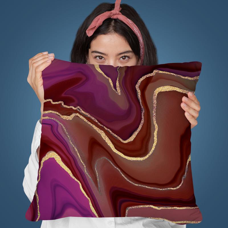 Red Pink Ombre Gemstone Throw Pillow By Andrea Haase