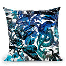 Reptile Jungle Blue Throw Pillow By Andrea Haase
