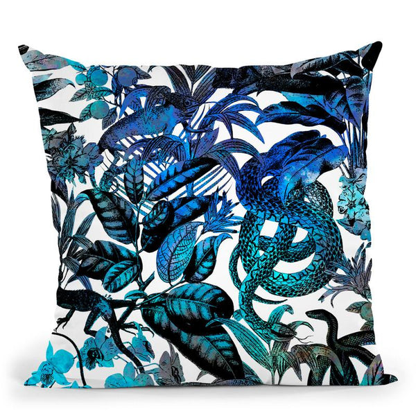 Reptile Jungle Blue Throw Pillow By Andrea Haase