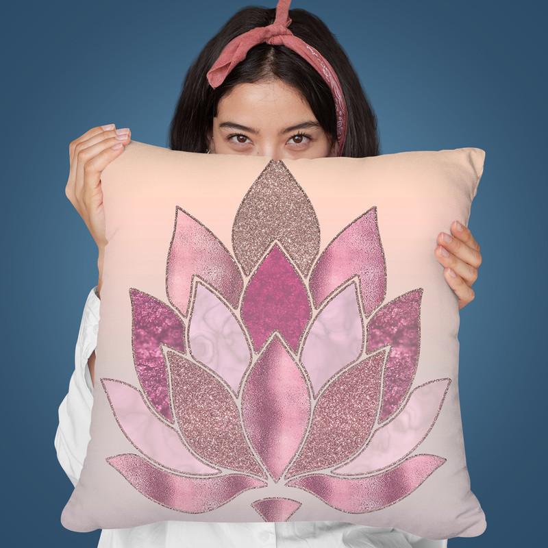 Rose Glamour Lotus Throw Pillow By Andrea Haase