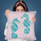 Sea Horse Teal Pink Pastel Throw Pillow By Andrea Haase