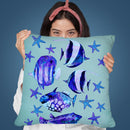 Sea World Blue Throw Pillow By Andrea Haase