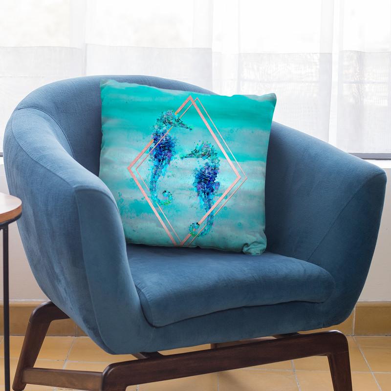 Seahorse Watercolor Throw Pillow By Andrea Haase