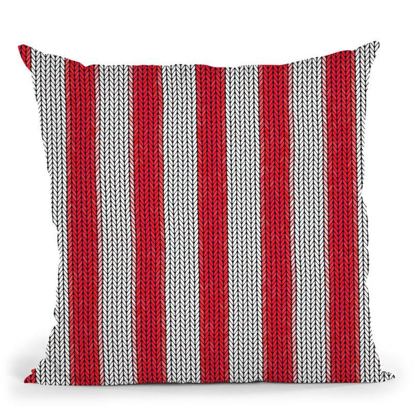 Seamless Knit Red White Throw Pillow By Andrea Haase