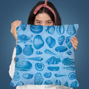 Shells Vintage Blue Throw Pillow By Andrea Haase