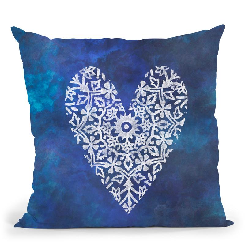 Shibori Heart Throw Pillow By Andrea Haase
