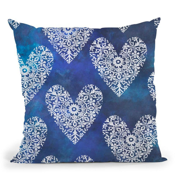 Shibori Hearts Throw Pillow By Andrea Haase