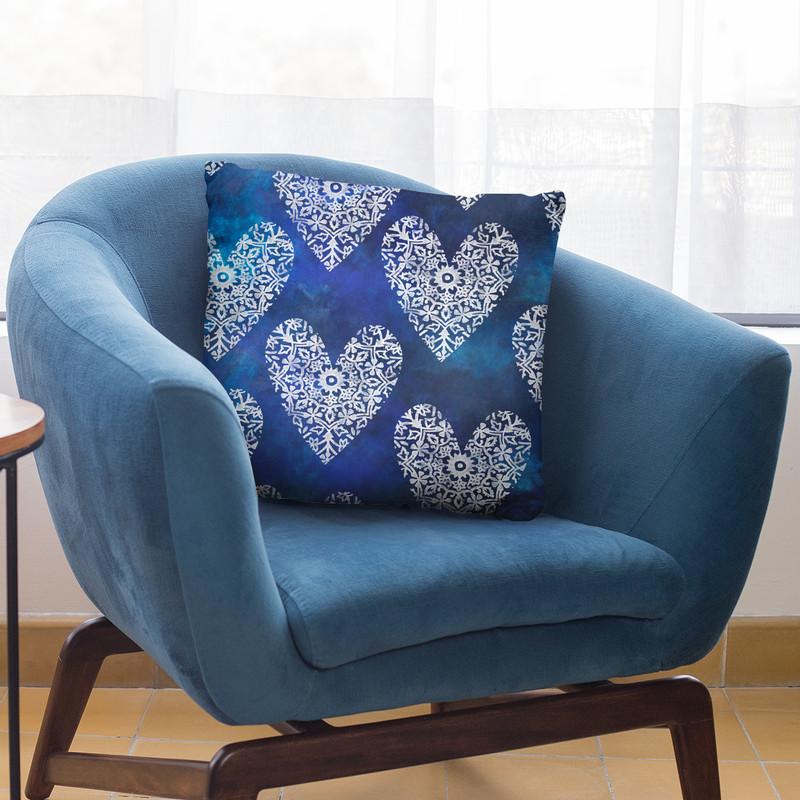 Shibori Hearts Throw Pillow By Andrea Haase