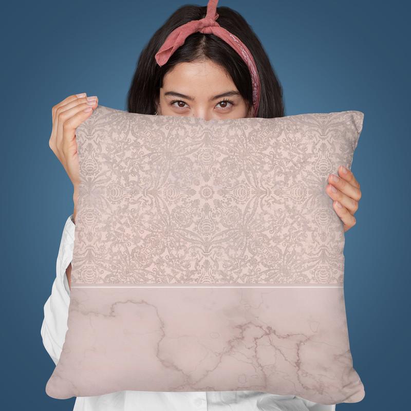 Soft Pink Marble Throw Pillow By Andrea Haase
