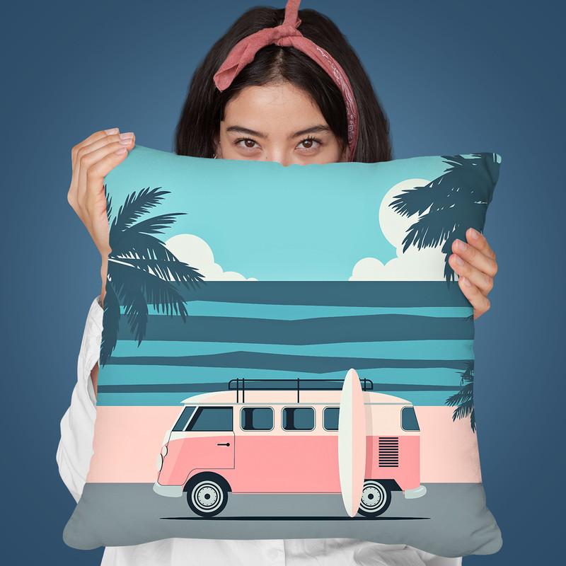 Surfers Beach Throw Pillow By Andrea Haase