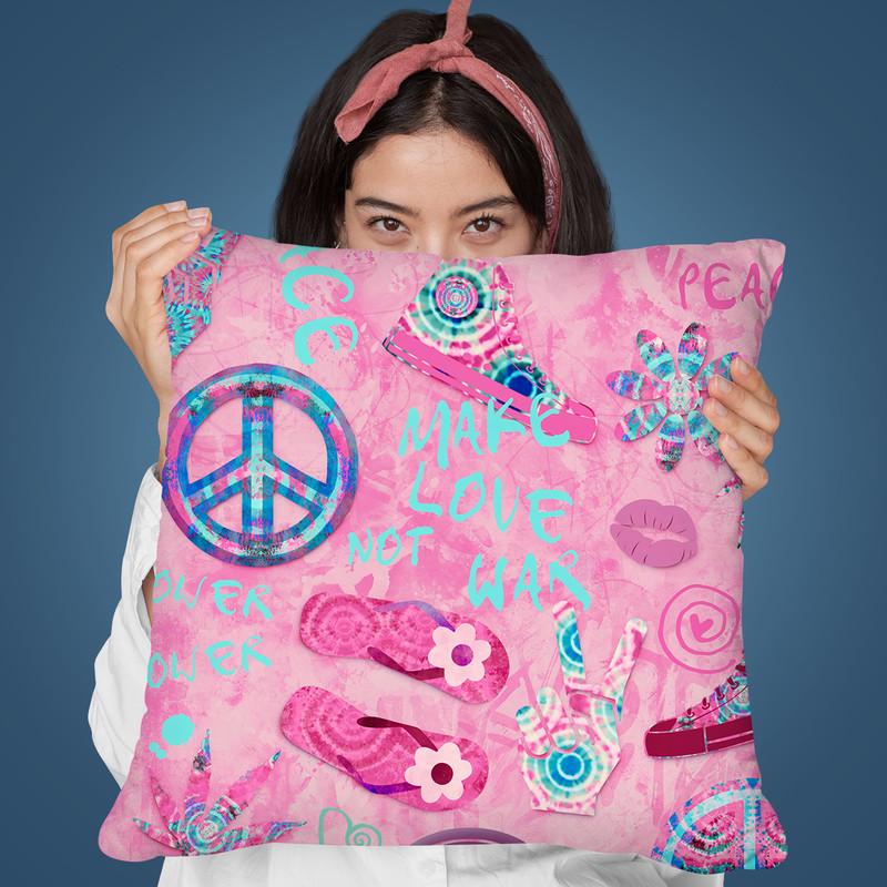 Tie Dye Happy Hippie Ii Throw Pillow By Andrea Haase