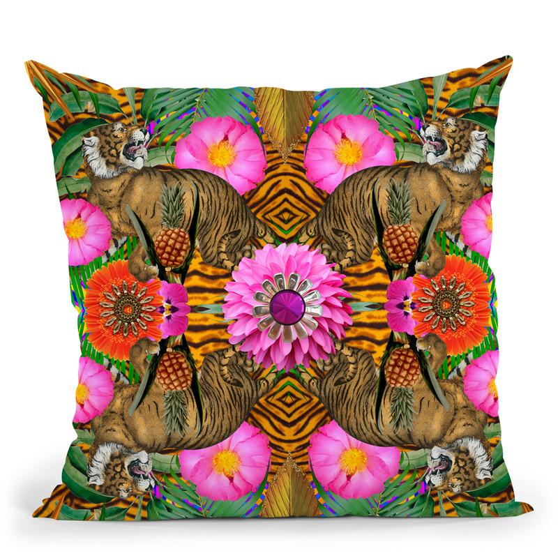 Tiger Kaleido I Throw Pillow By Andrea Haase