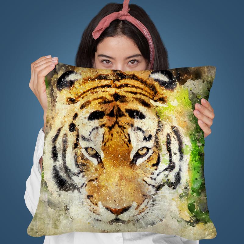 Tiger Look Throw Pillow By Andrea Haase
