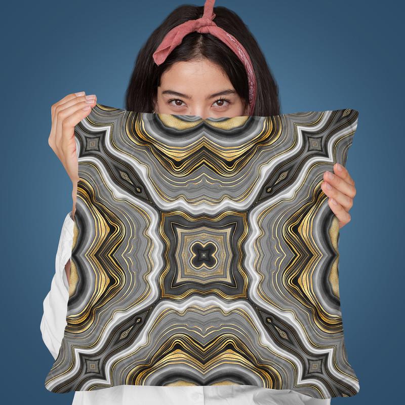 Tile Arabesque Agate Throw Pillow By Andrea Haase