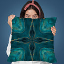 Tile Arabesque Gemstone Glamour Teal Throw Pillow By Andrea Haase