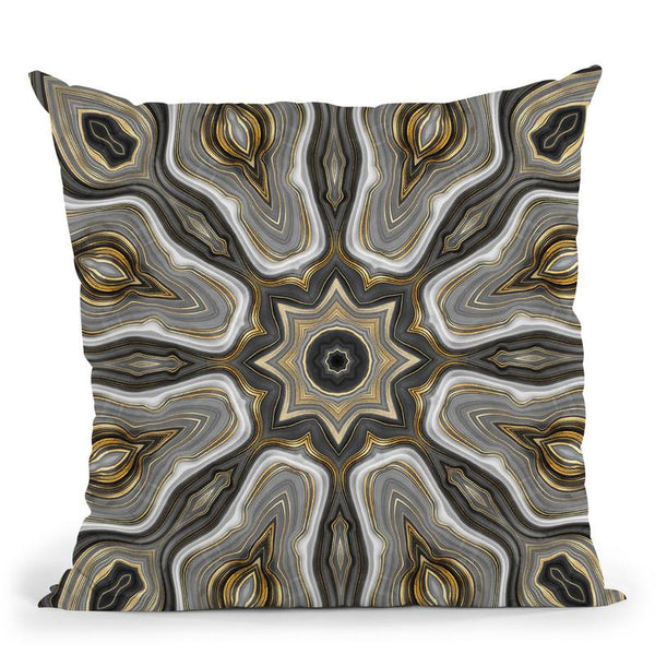 Tile Gold Grey Throw Pillow By Andrea Haase