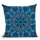 Tile Octagon Gemstone Blue Teal Throw Pillow By Andrea Haase