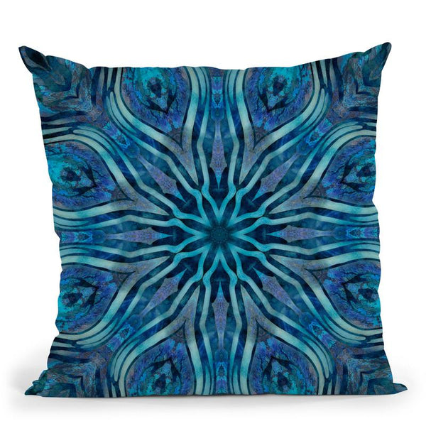 Tile Octagon Gemstone Blue Teal Throw Pillow By Andrea Haase