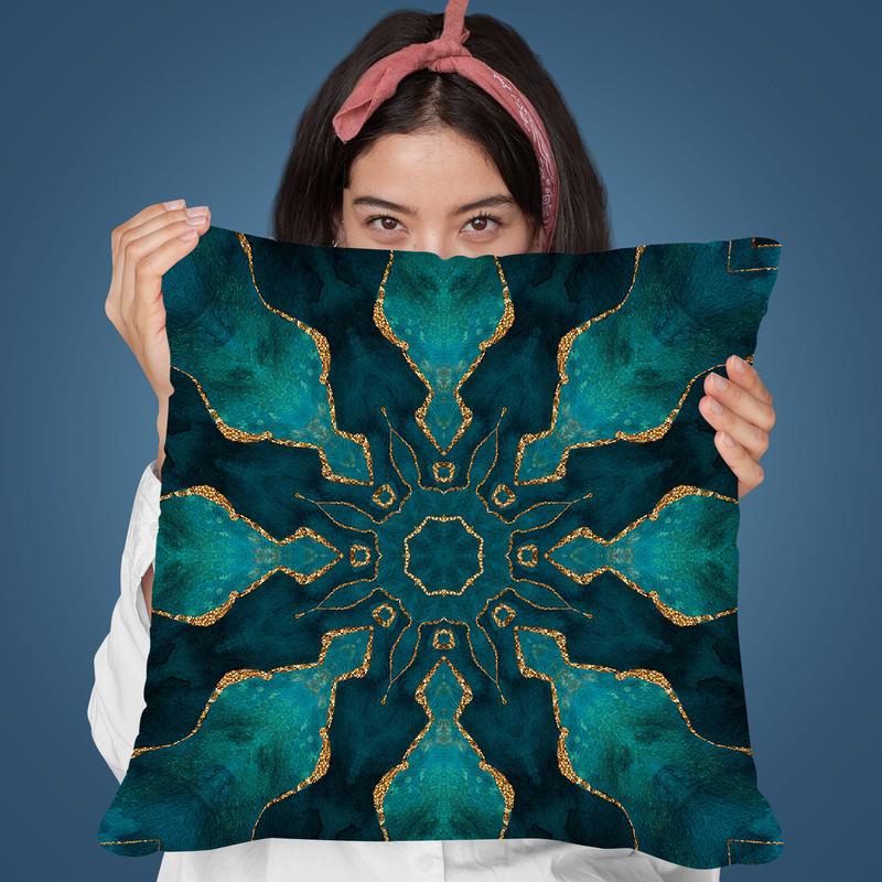 Tile Octagon Gemstone Glamour Throw Pillow By Andrea Haase