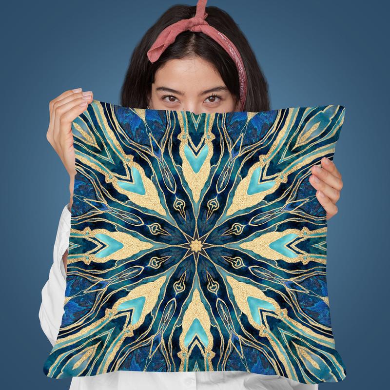Tile Octagon Gemstone Throw Pillow By Andrea Haase