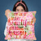 Tropical Background Happy Quote Throw Pillow By Andrea Haase