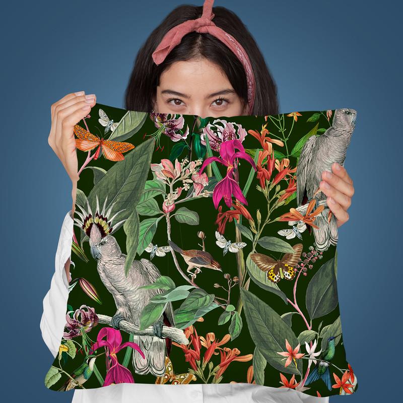 Tropical Birds I Throw Pillow By Andrea Haase