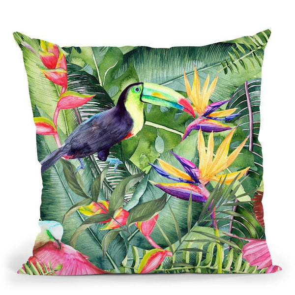 Tropical Birds Ii Throw Pillow By Andrea Haase