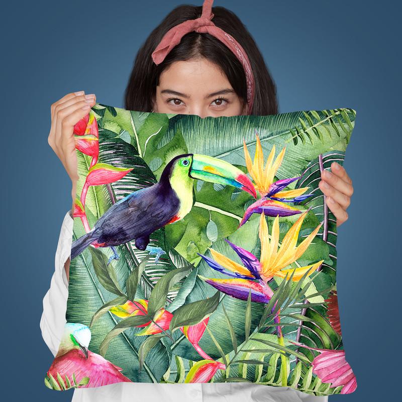 Tropical Birds Ii Throw Pillow By Andrea Haase