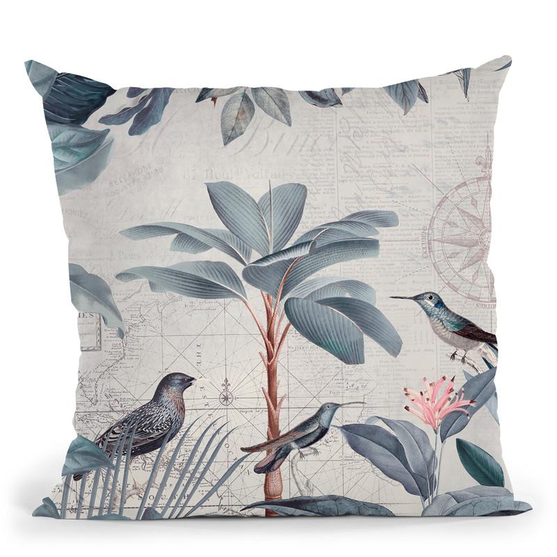 Tropical Journey Birds I Throw Pillow By Andrea Haase