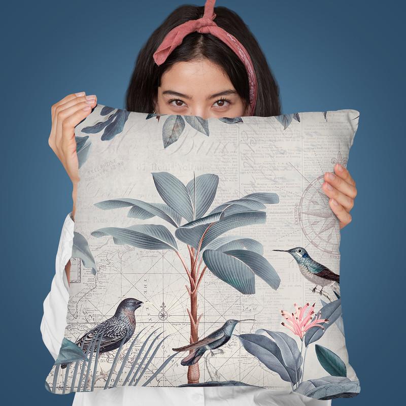 Tropical Journey Birds I Throw Pillow By Andrea Haase