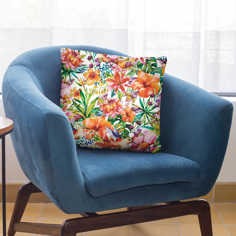 Tropical Jungle And Birds Iii Throw Pillow By Andrea Haase