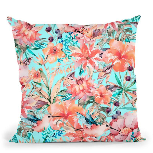 Tropical Jungle And Birds Iv Throw Pillow By Andrea Haase