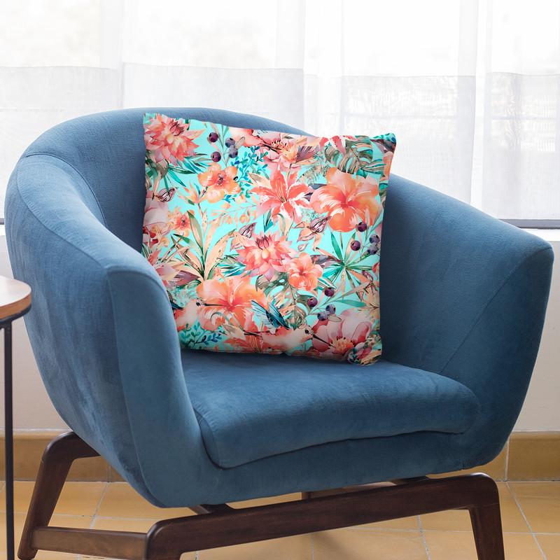 Tropical Jungle And Birds Iv Throw Pillow By Andrea Haase