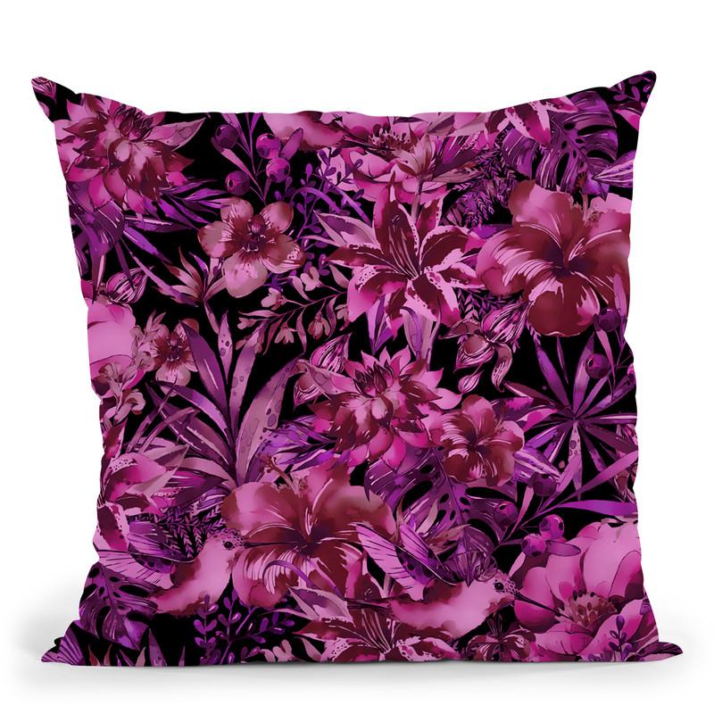 Tropical Jungle Birds Vi Throw Pillow By Andrea Haase