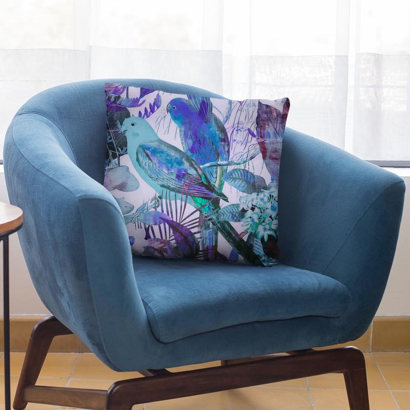 Tropical Parakeets Throw Pillow By Andrea Haase