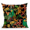 Tropical Parrots Black Throw Pillow By Andrea Haase