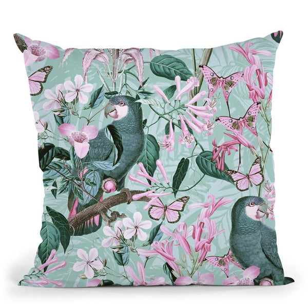 Tropical Parrots I Throw Pillow By Andrea Haase