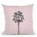 Tropical Pink Palm Throw Pillow By Andrea Haase