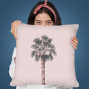 Tropical Pink Palm Throw Pillow By Andrea Haase