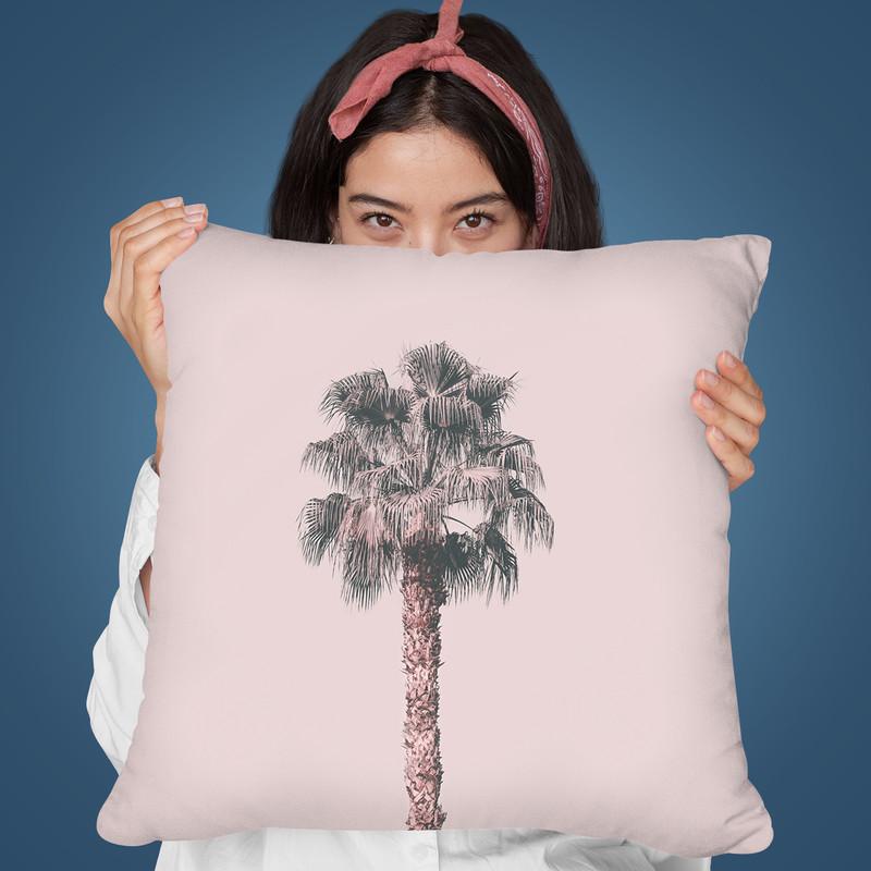 Tropical Pink Palm Throw Pillow By Andrea Haase