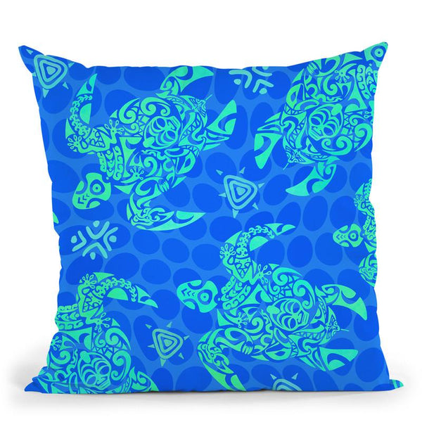Turrtle Tribal I Throw Pillow By Andrea Haase