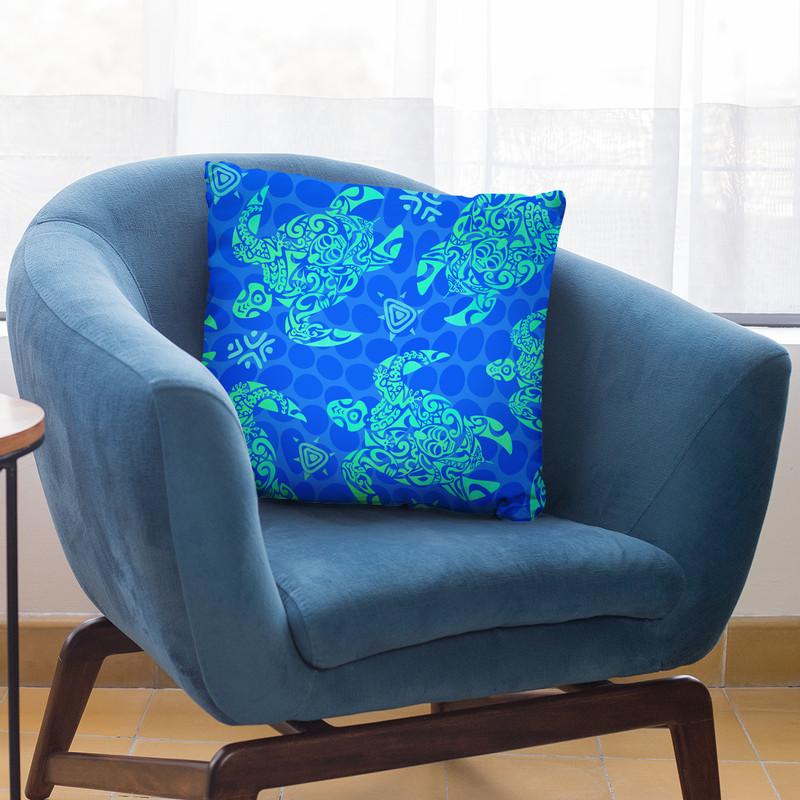 Turrtle Tribal I Throw Pillow By Andrea Haase