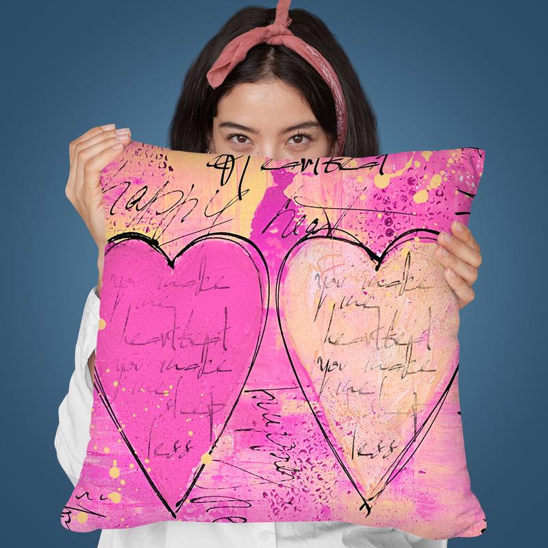 Two Hearts Throw Pillow By Andrea Haase