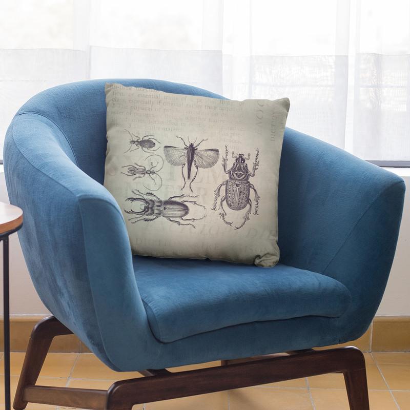 Vintage Beetles Throw Pillow By Andrea Haase